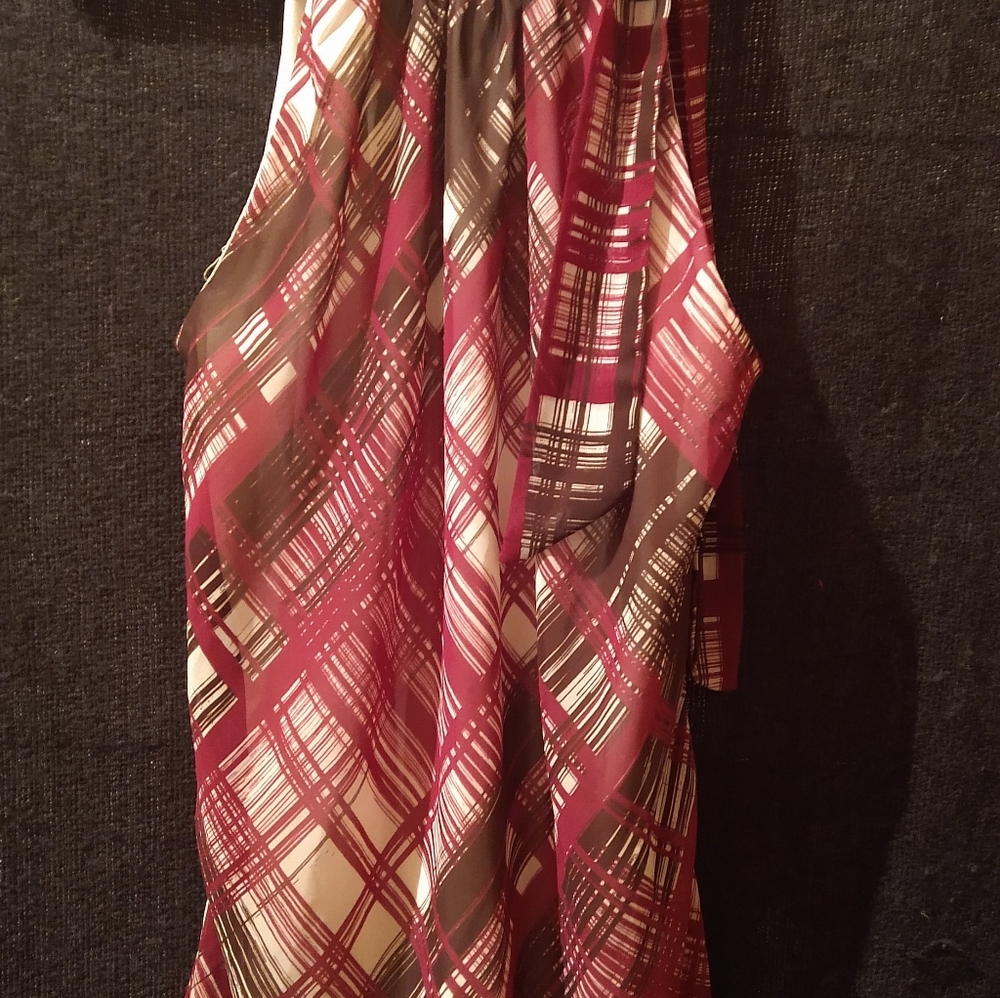 Maroon, Cream and a Touch of Brown, Blouse By Heart & Soul Size Med.